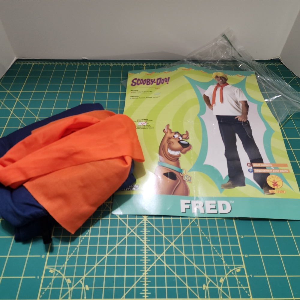 Scooby-Doo Fred Adult Halloween Costume - Blue and Orange (Pants And Ascot Only)